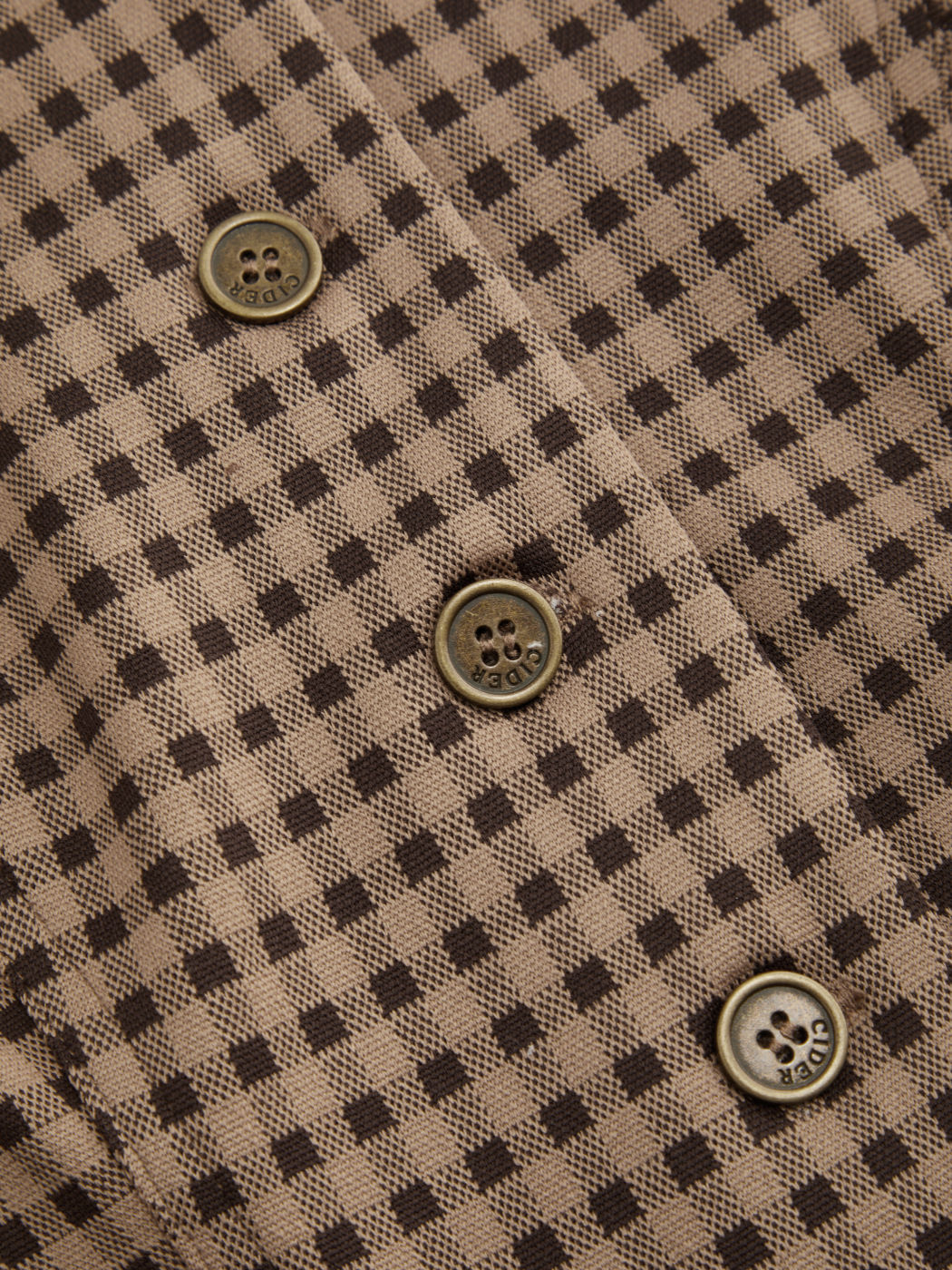 Peter Pan Collar Gingham Button Puff Sleeve Top