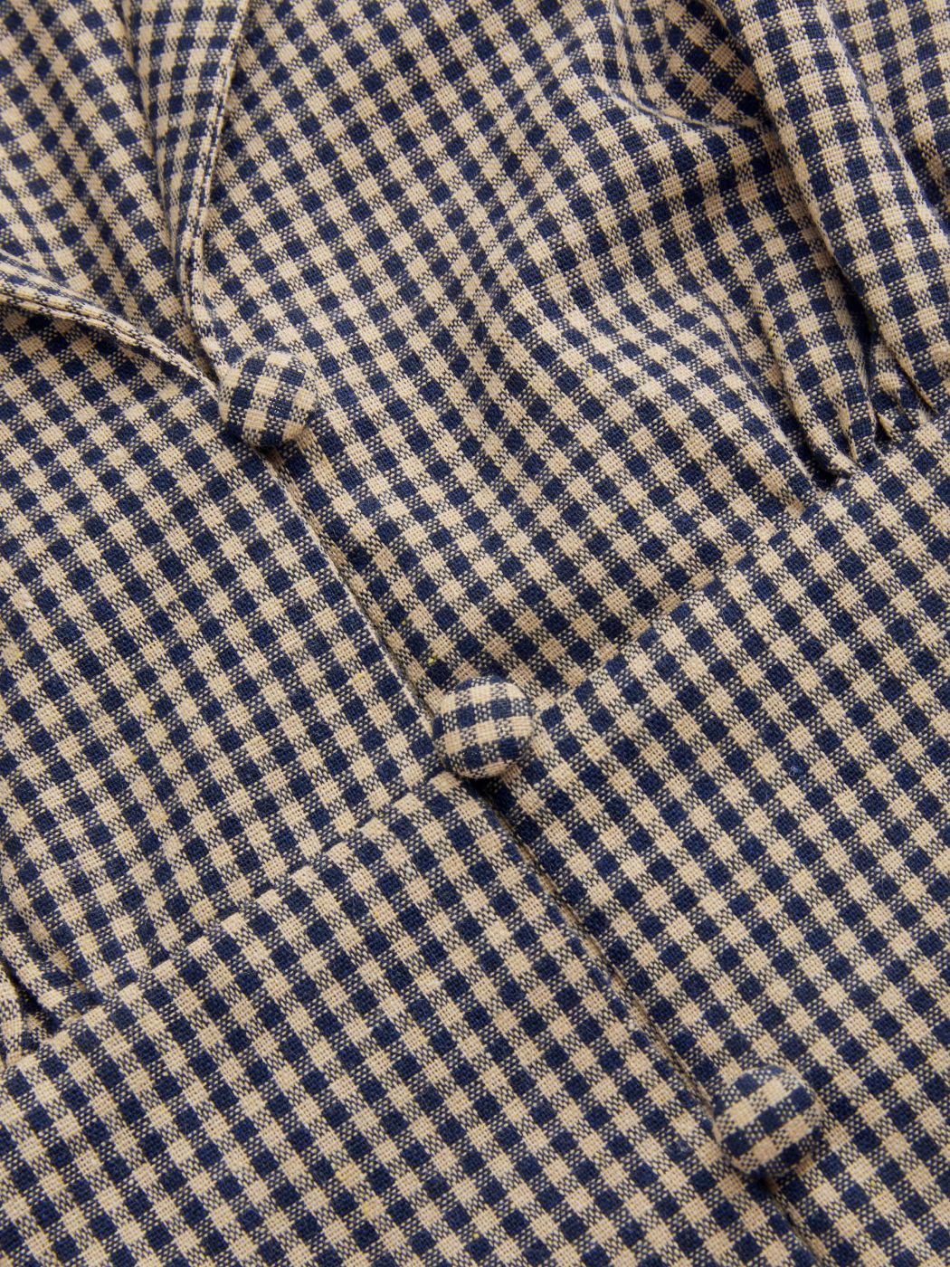 Cotton-blend V-neck Gingham Lettuce Trim Broderie Anglaise Top
