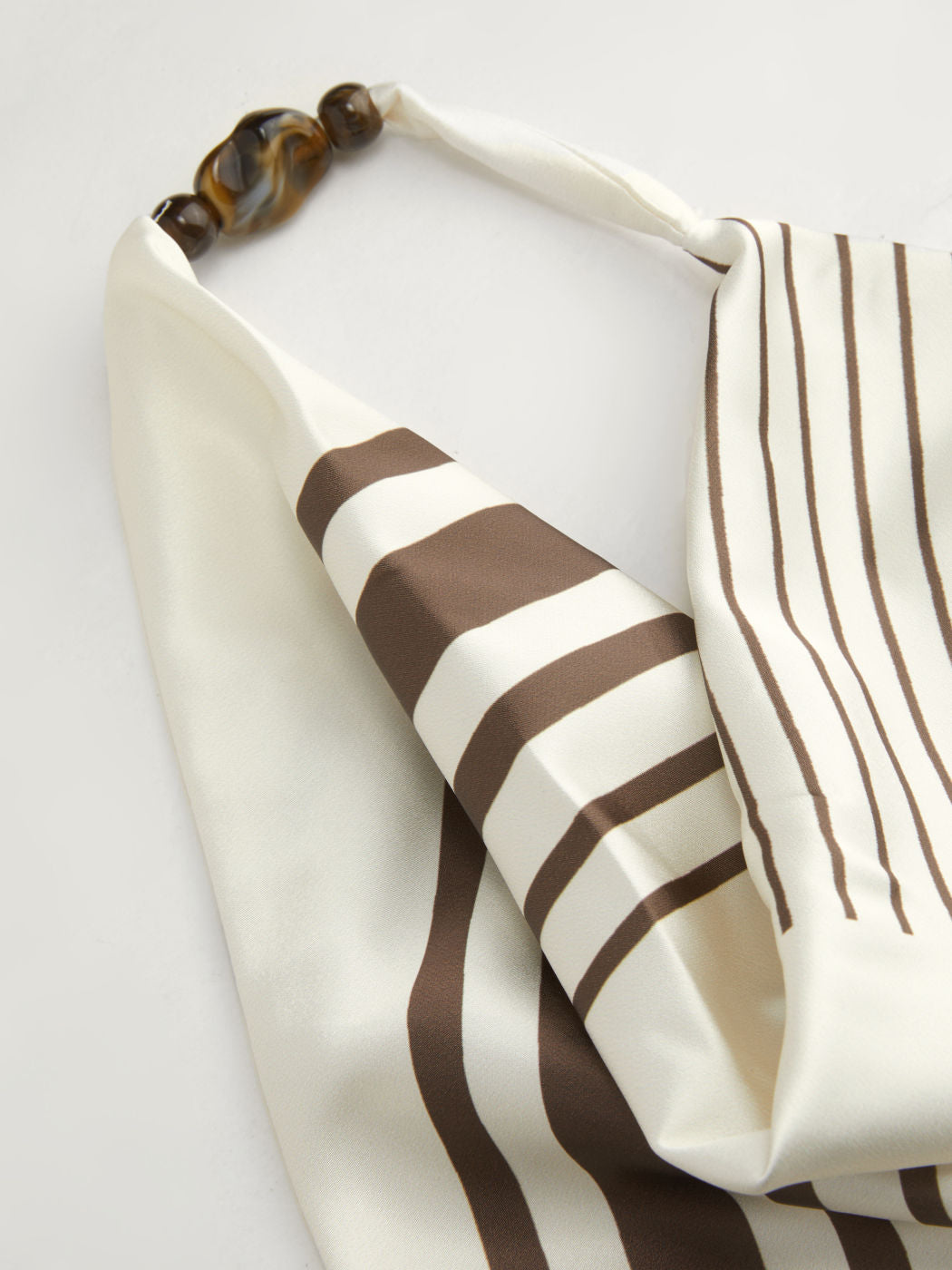 Halter Neckline Striped Bowknot Belted Mini Dress