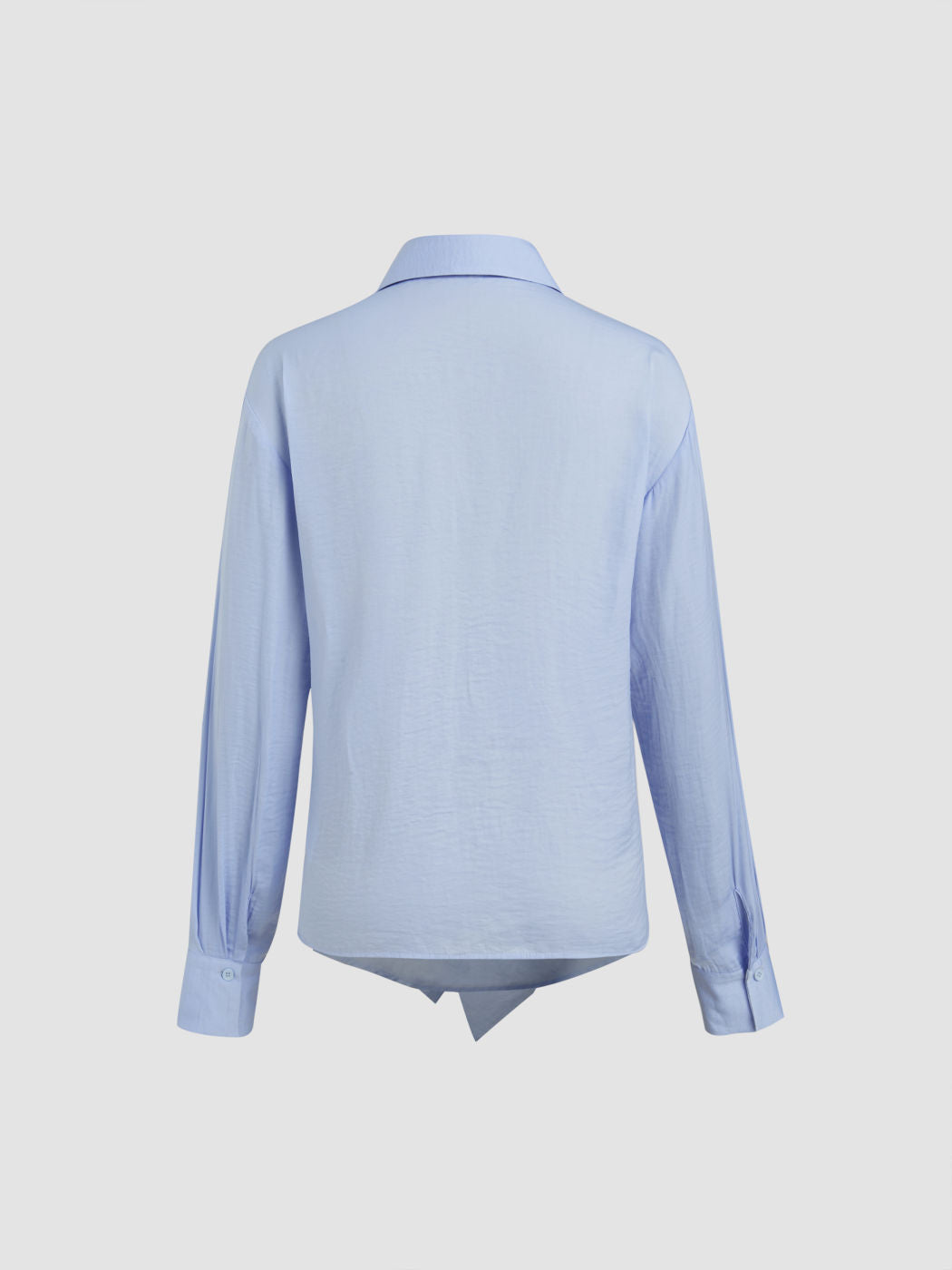 Collar Button Twist Knotted Shirt