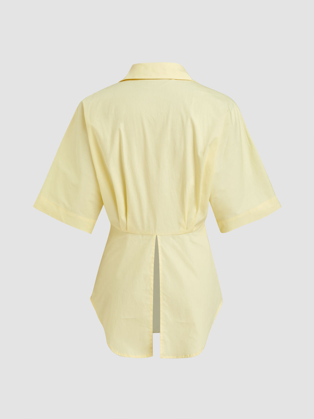100% Cotton Ruched Cinched Waist Split Shirt