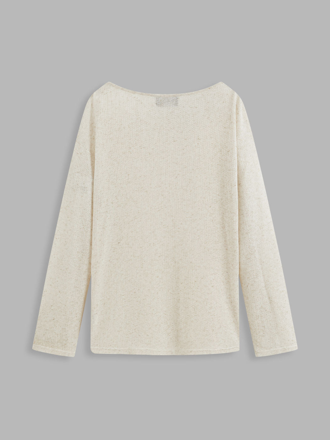 Linen-blend Boat Neck Oversized Long Sleeve Top
