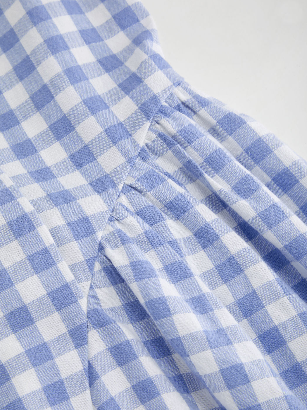 Cotton Boat Neck Gingham Bowknot Midi Dress