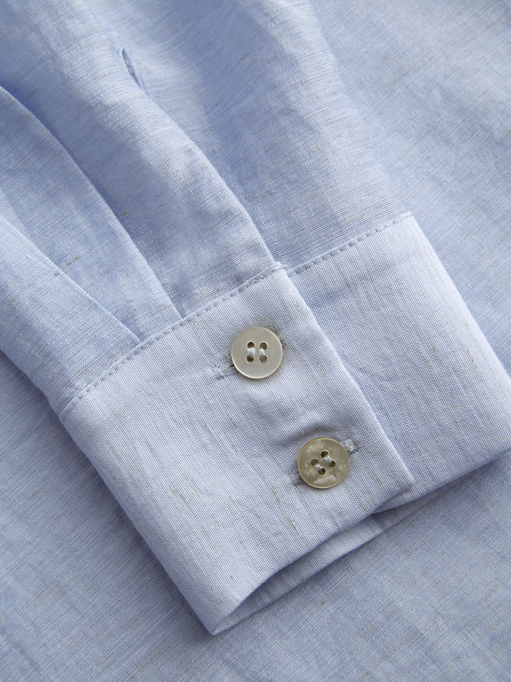 Linen-blend Polo Neck Oversized Long Sleeve Shirt