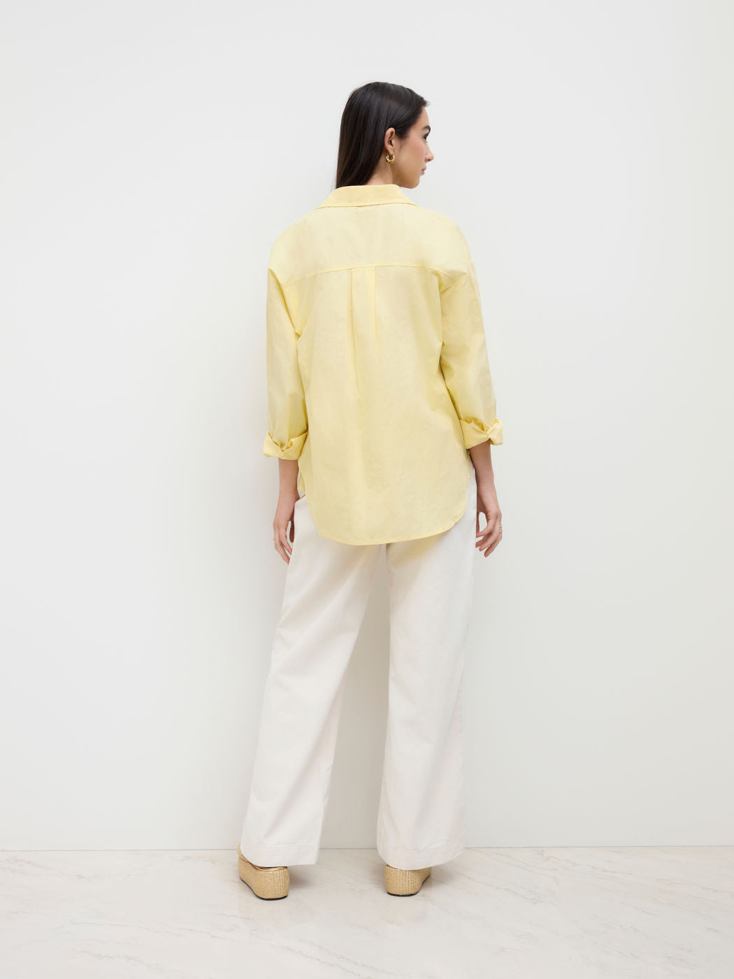 100% Cotton Collar Solid Long Sleeve Shirt