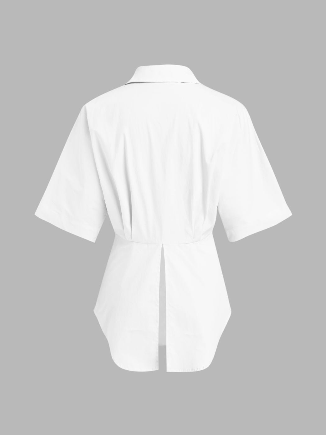 100% Cotton Ruched Cinched Waist Split Shirt